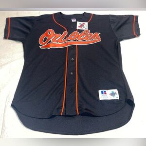 K Nwt Authentic Baltimore Orioles Russell Jersey Mens 48 Black Diamond Vintage